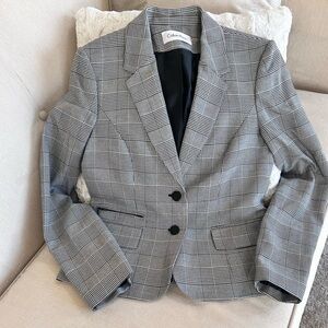 Calvin Klein Gray Plaid Blazer